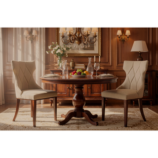 Sunvega Set of 2 Gray Traditional Dining Chairs with Luxurious Velvet Upholstery
