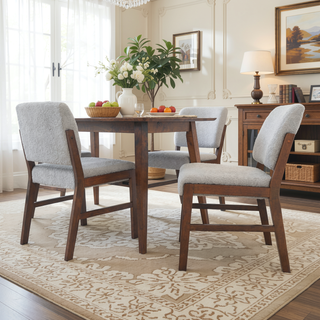 Sunvega Soft Boucle Dining Chairs Set of 2 with High-Density Foam Padding