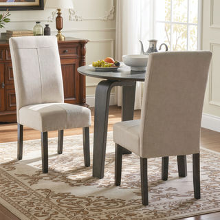 Sunvega Modern Upholstered Dining Chair with T-Stitch Design and Wood Legs
