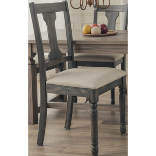 Sunvega Tan Linen Upholstered Armless Dining Chair with Wooden Backrest Set of 2