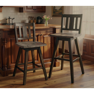 Sunvega Solid Rubberwood Counter Height Dining Table with Distressed Gray Finish