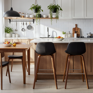 Sunvega Mid Century Modern Bentwood Counter Bar Height Stool Set of 2