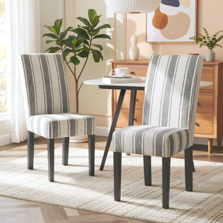 Sunvega Upholstered Fabric Dining Chairs with Rubberwood Legs and Contemporary Design