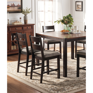 Sunvega Industrial U-Shape Metal Legs Walnut Black Finish Two Tone Design Bench