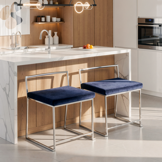 Sunvega Modern Fuji Stackable Dining Chair with Upholstered Seat and Metal Frame