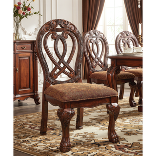 Sunvega Traditional Solid Wood Dining Chairs with Intricate Carved Details and Lion Claw Feet
