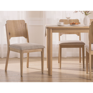 Sunvega Modern Scandinavian 2pc Side Chair with Upholstered Seat and Splat Back