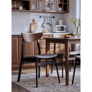 Sunvega Rectangular Walnut Finish Dining Table with Wooden Top and Legs
