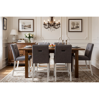 Sunvega Light Gray Contemporary Bar Stools with Padded Slat Design Back-Seat Cushions