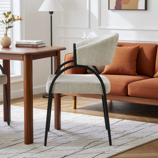 Sunvega Modern Upholstered Dining Chairs With Sturdy Metal Legs Set of 2