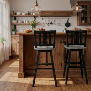 Sunvega Solid Rubberwood Counter Height Dining Table with Distressed Gray Finish