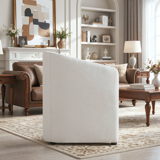 Sunvega Modern Faux Leather Upholstered Dining Armchair for Dining Room