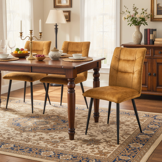 Sunvega Modern Velvet Dining Chairs with Soft Cushioned Seats and Iron Frames