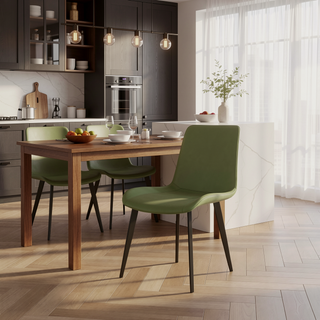 Sunvega Modern Upholstered Faux Leather Dining Chairs with Sturdy Metal Legs