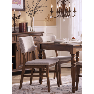 Sunvega Scandinavian Style Dusty Mauve Corduroy Padded Side Chair Set of 2
