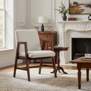 Sunvega Modern Dining Armchair in Soft Velvet with Sculptural Beech Wood Frame