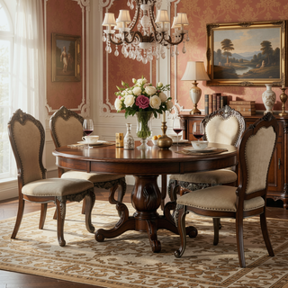 Sunvega Traditional Style Dining Chair with Plush Cushions and Nailhead Trim Set of 2