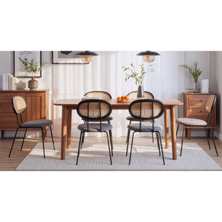 Sunvega Modern Industry Chic Cane Dining Chair Set of 2 for Dining Room