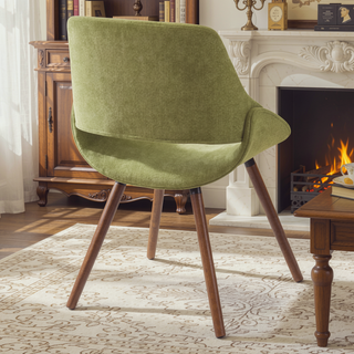 Sunvega Acid Green Upholstered Bentwood Dining Chair with Mid Century Modern Styling