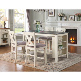Sunvega Modern Counter Height Chairs with X Back Design and Cushion Seat