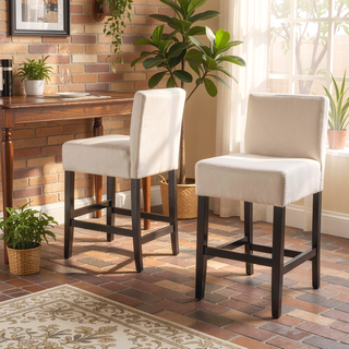 Sunvega Transitional Bonded Leather Counter Stools with Studded Accents Set of Two