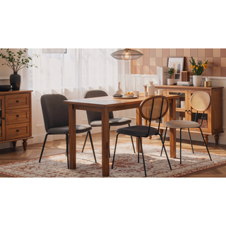 Sunvega Modern Industry Chic Cane Dining Chair Set of 2 for Dining Room