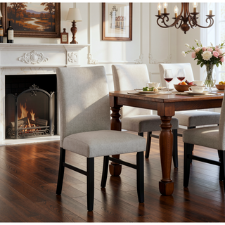 Sunvega Light Gray Upholstered Bench with Tufted Seat and Dark Finish Legs