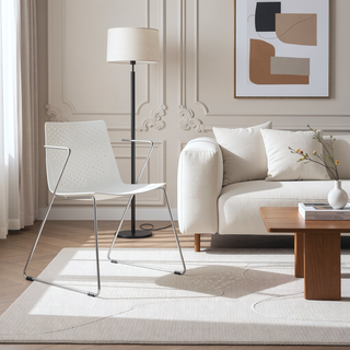 Sunvega Contemporary Polypropylene Dining Chair with Chrome Base Set of 2