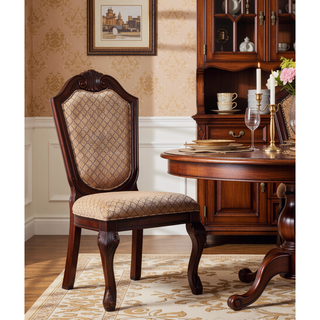 Sunvega Counter Height Fabric Upholstered Armless Chair with Wooden Queen Anne Legs