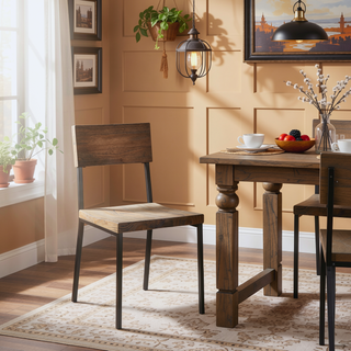 Sunvega Reclaimed Gray Wood Finish Dining Chairs with Silver Nail Head Detailing