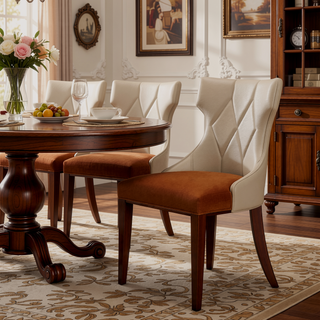 Sunvega Set of 2 Gray Traditional Dining Chairs with Luxurious Velvet Upholstery