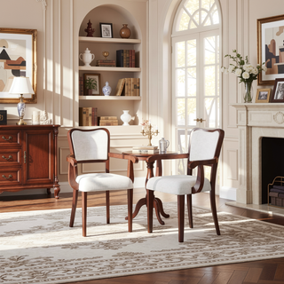 Sunvega 42 Inch Round Dining Table with Oak Veneer Top and Iron Base for Small Spaces
