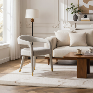 Sunvega Mid-Century Modern Accent Chair with Upholstered Legs for Living Room