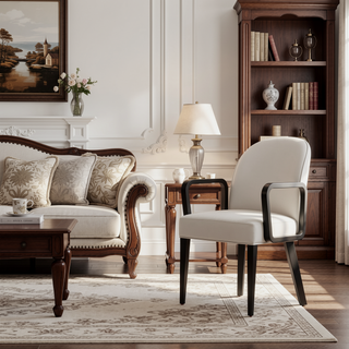 Sunvega Modern Leatherette and Velvet Upholstered Dining Armchair for Dining Room