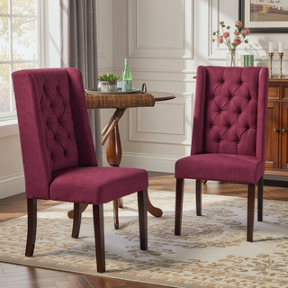 Sunvega Tufted Dining Chairs with High Back and Diamond Stitching Set of 2