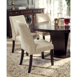 Sunvega Set of 2 Black and White Leatherette Padded Side Chairs with Slit Back