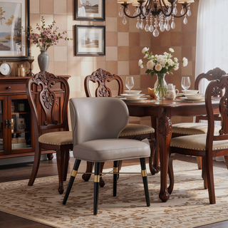 Sunvega Elegant Modern Dining Chair with Criss Cross Gold Metal Base