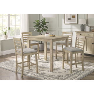 Sunvega Contemporary Gray Finish Rectangular Dining Table Seating Six