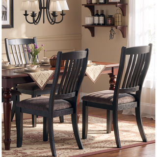Sunvega Contemporary Dark Coffee Finish Rubberwood Counter Height Chairs with Upholstered Fabric Seat