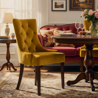 Sunvega Tufted Back Side Chairs with Plush Upholstery and Nailhead Trim Set of 2