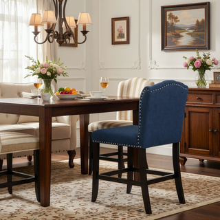 Sunvega Vienna Contemporary Tufted Wingback 31 Inch Counter Stools Set of 2