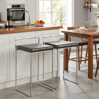 Sunvega Contemporary Stackable Counter Stools with Padded Seat Set of 2