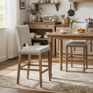Sunvega Modern Upholstered Bar Stools with Padded Seats for Kitchen Dining