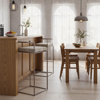 Sunvega Contemporary Stackable Barstool Set with Upholstered Padded Seat
