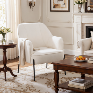 Sunvega Contemporary High Back Cushioned Bucket Accent Chair with Metal Legs