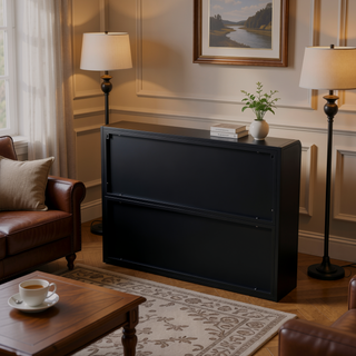 Sunvega Arched Glass Cabinet with Three Spacious Doors for Kitchen Living Room