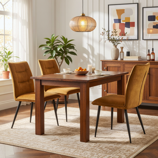 Sunvega Modern Velvet Dining Chairs with Soft Cushioned Seats and Iron Frames