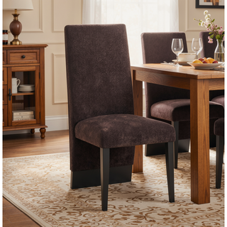 Sunvega Contemporary Boucle Finish Dining Chairs with Extended Back 2PK Set