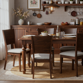 Sunvega Upholstered Dining Chairs with Polyester Fabric and Sturdy Construction
