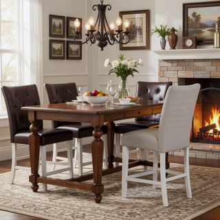 Sunvega Gray Velvet & White High Gloss Finish Side Chair with Wood Legs Set of 2